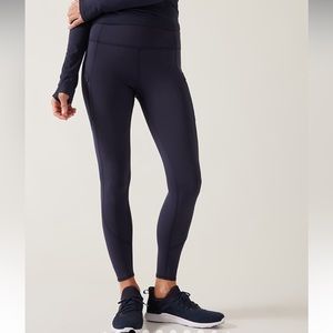 Athleta Rainier Tights in Dress Blue, size XL